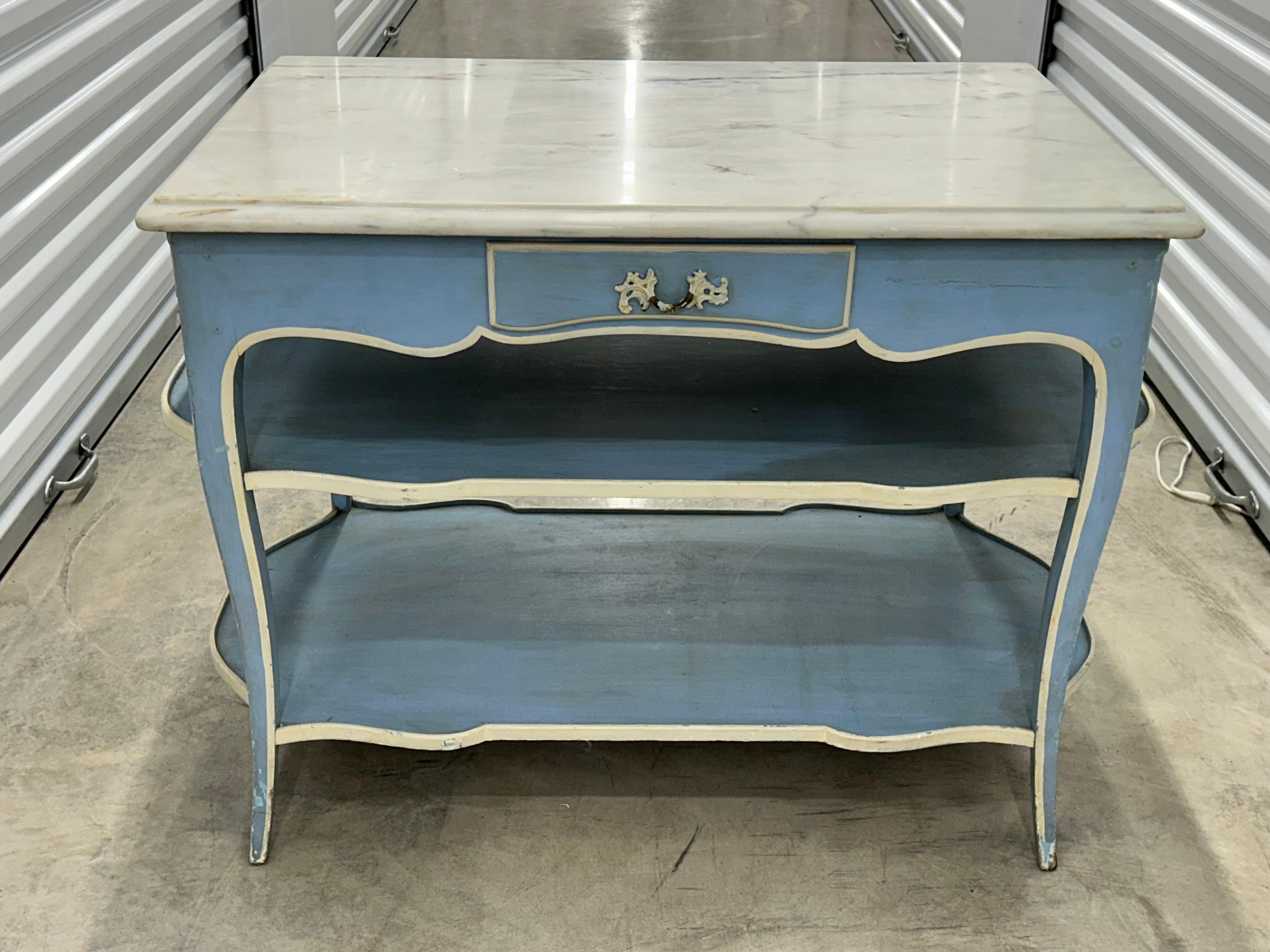 French dessert table in rococo style .. with marble top.. For Sale 3