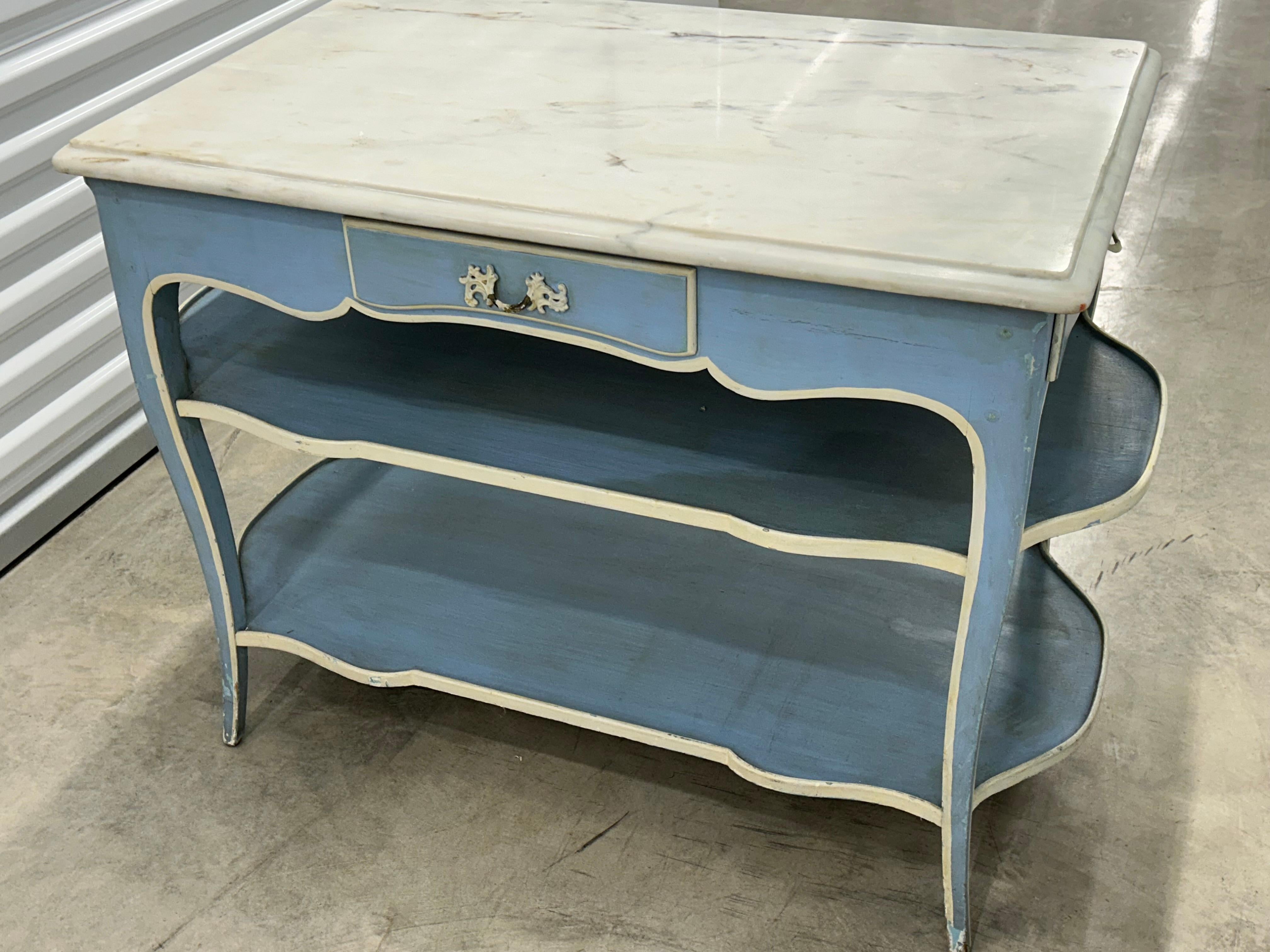 French dessert table in rococo style .. with marble top.. For Sale 4