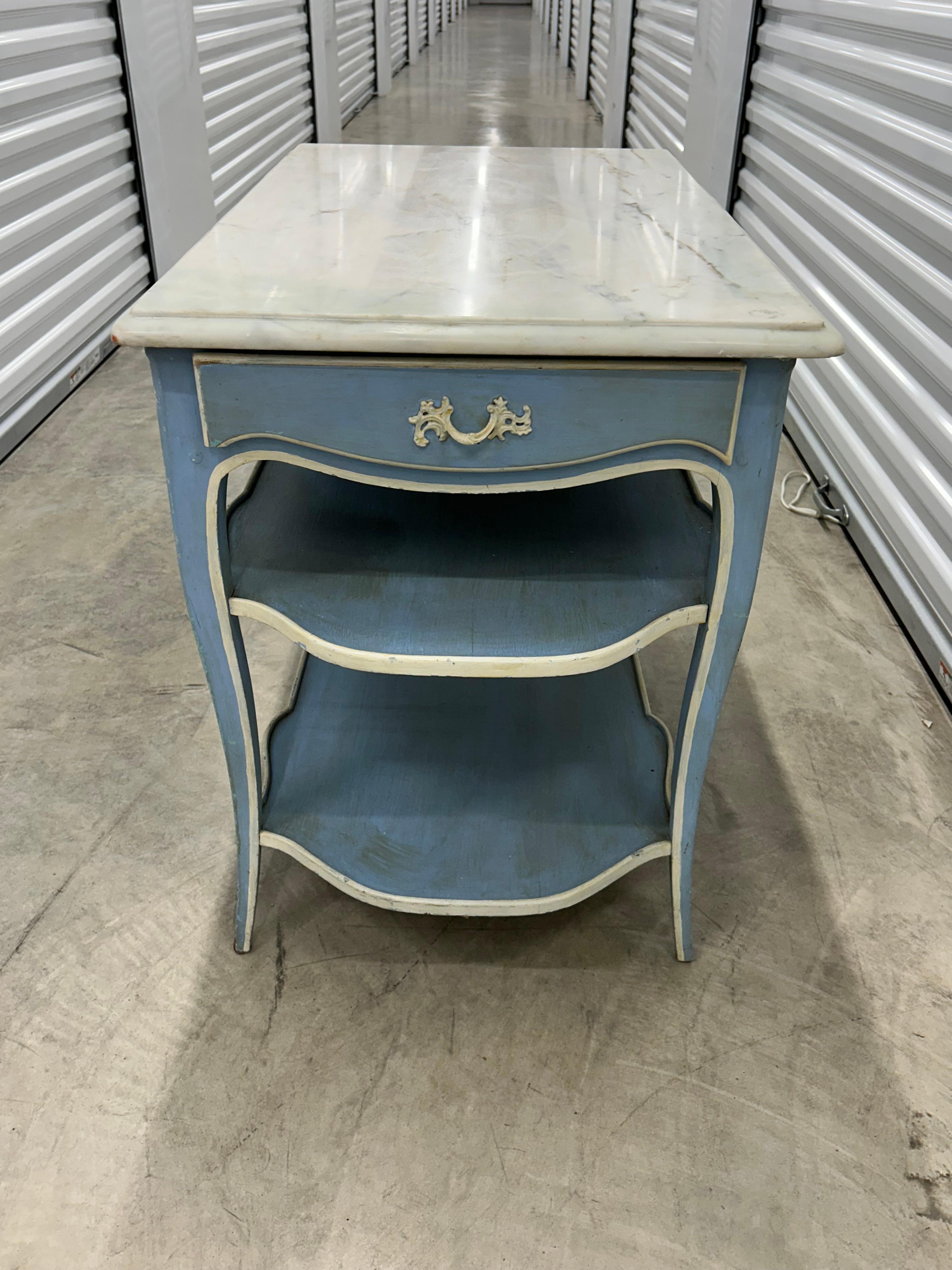 French dessert table in rococo style .. with marble top.. For Sale 5