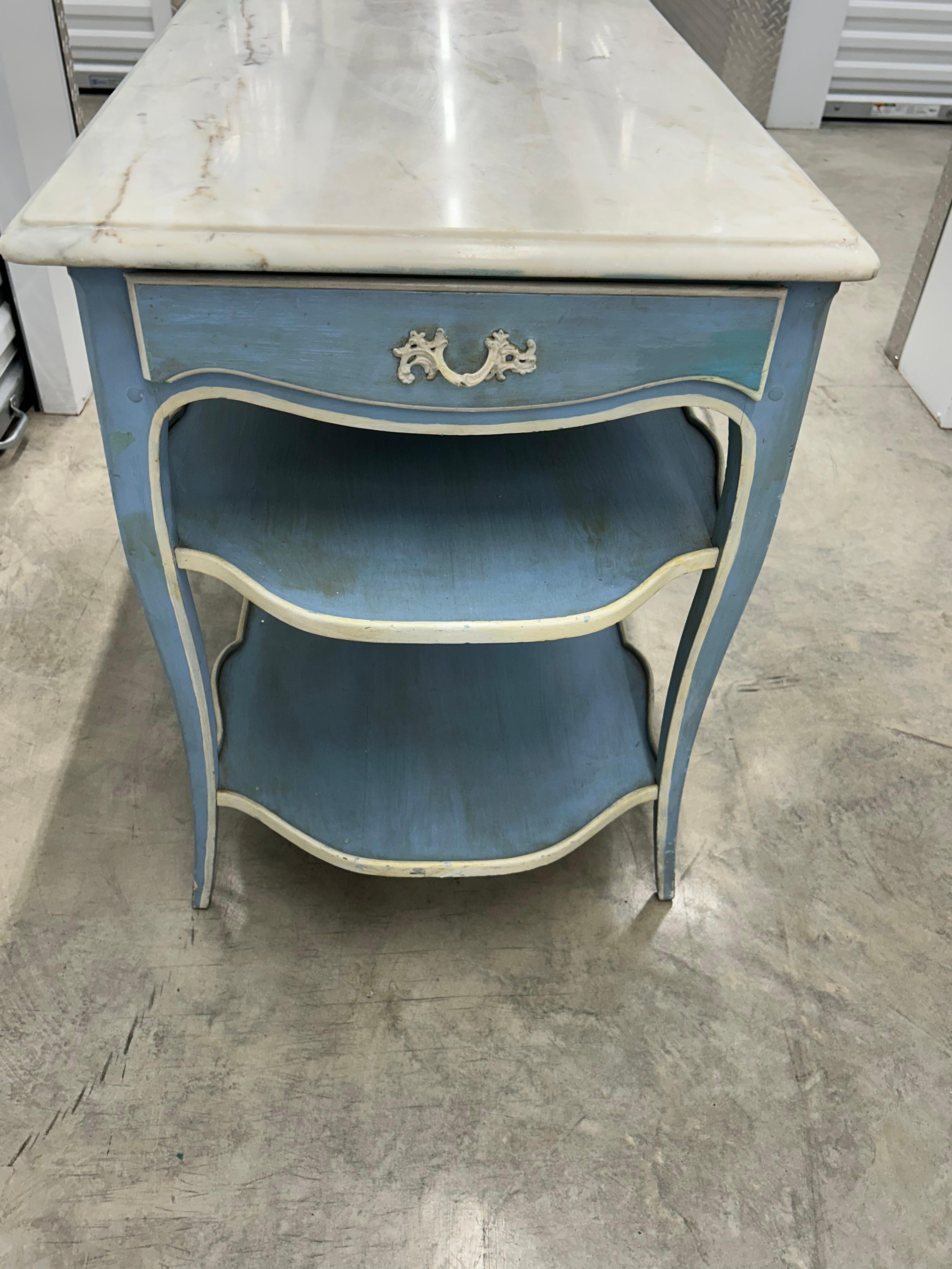 French dessert table in rococo style .. with marble top.. For Sale 10