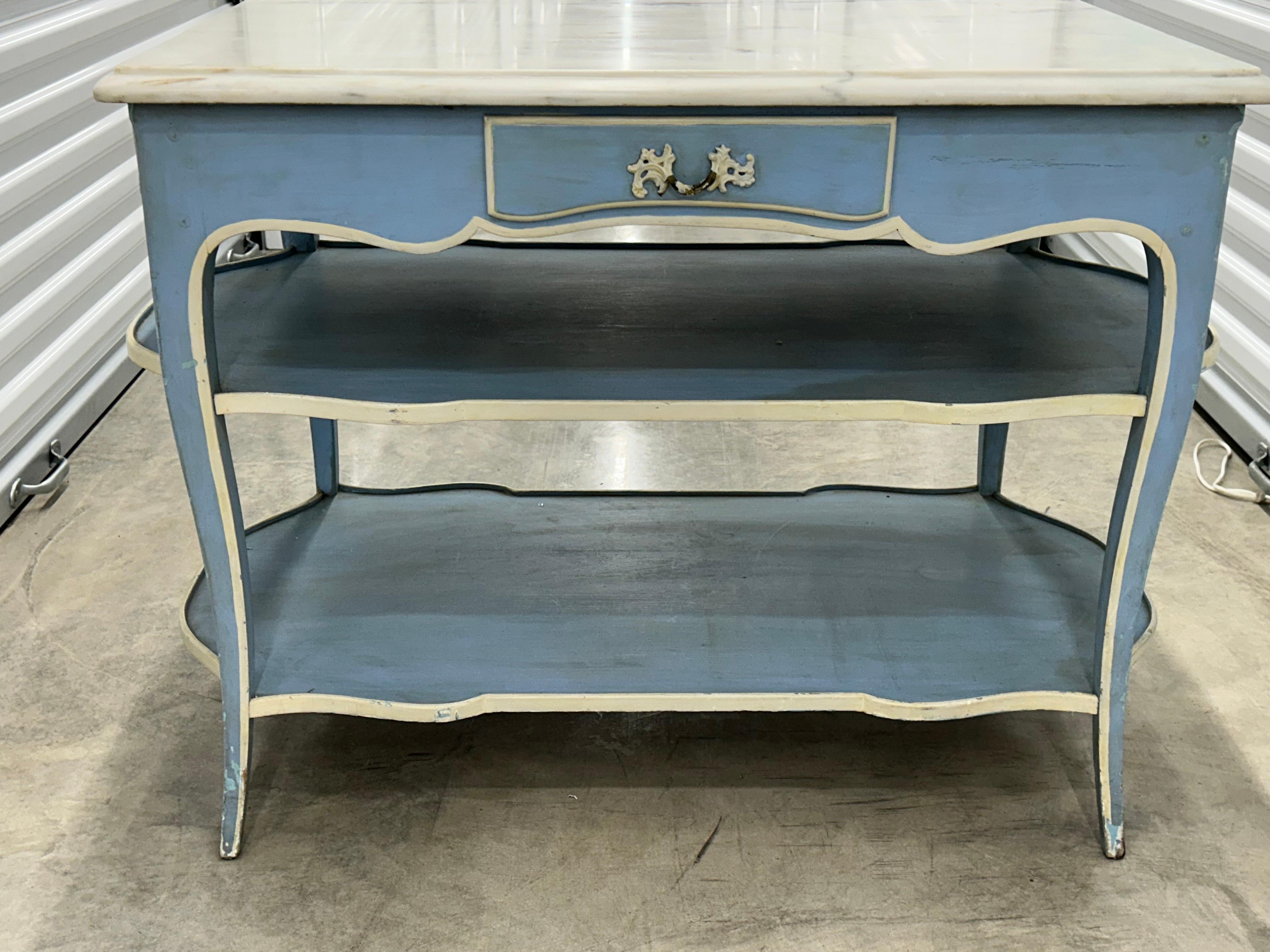 French dessert table in rococo style .. with marble top.. For Sale 2