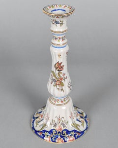 Candelero francés de loza de Desvres