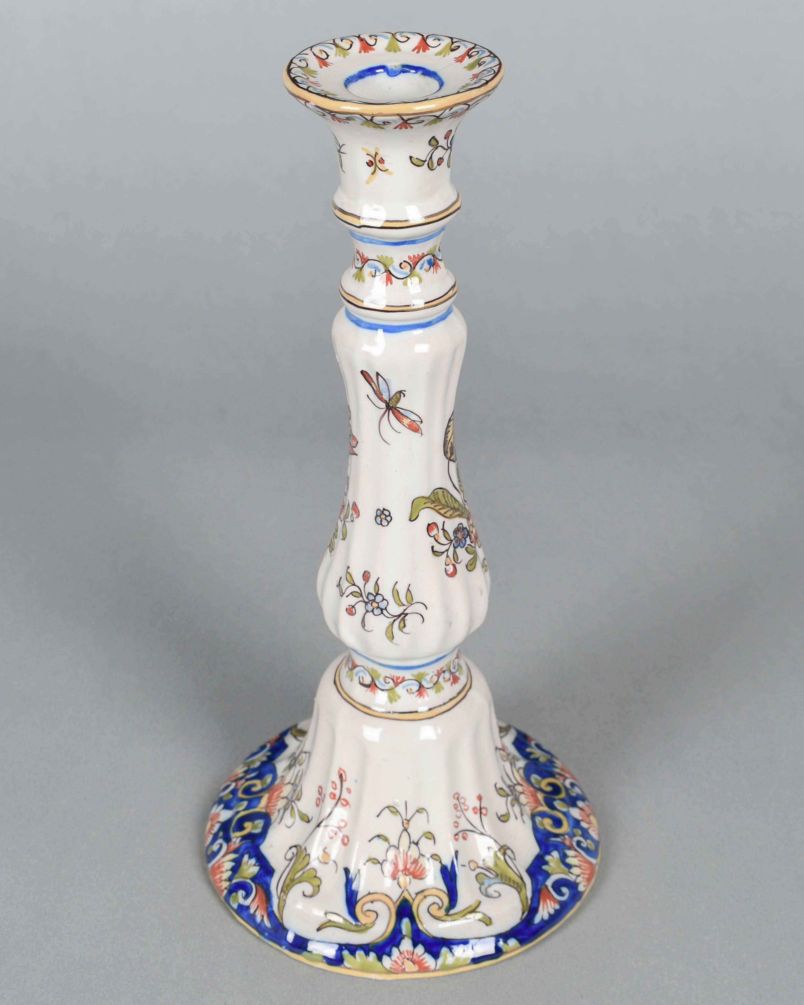 Candelero francés de loza de Desvres Hecho a mano en venta