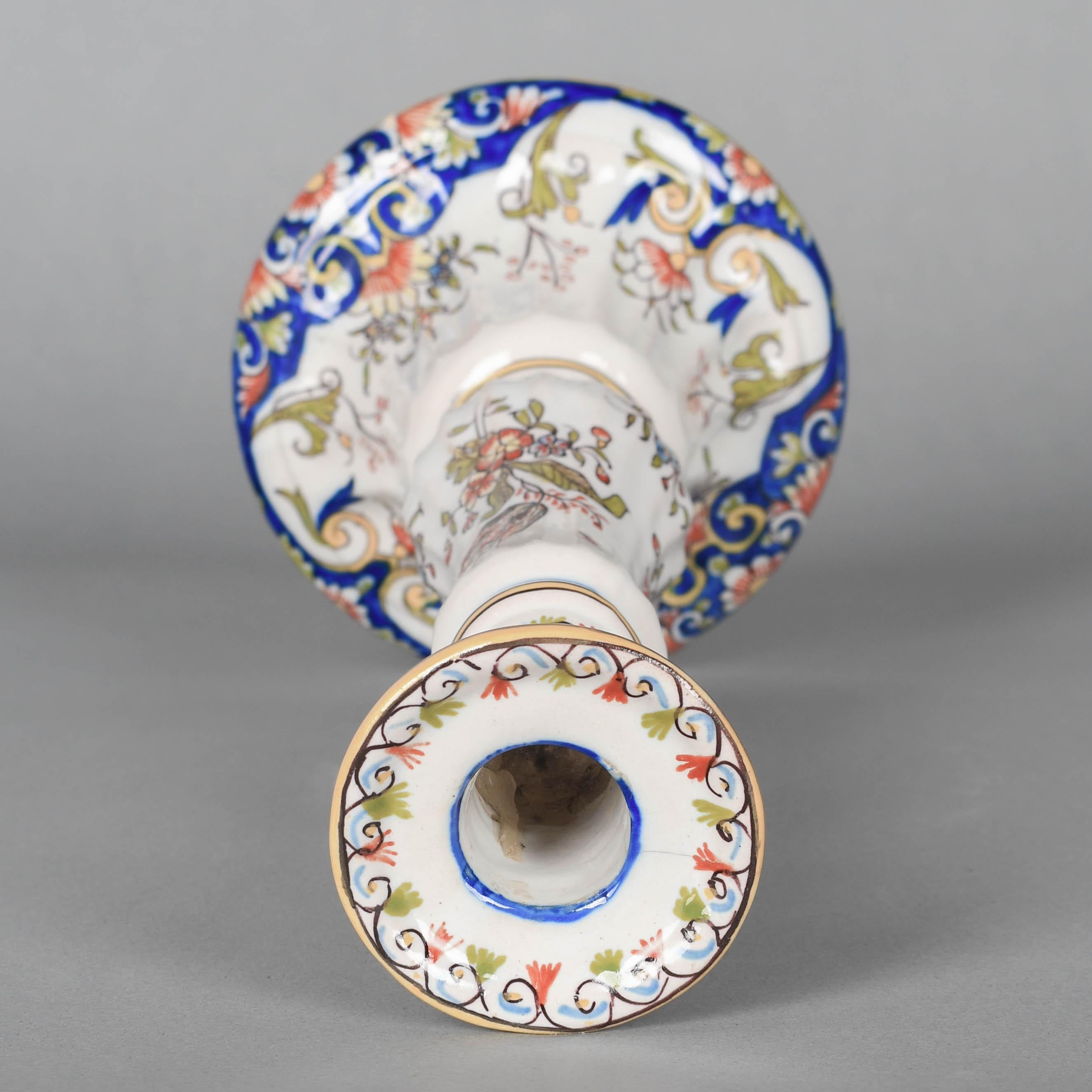 Candelero francés de loza de Desvres en Bueno estado para la venta en Winter Park, FL