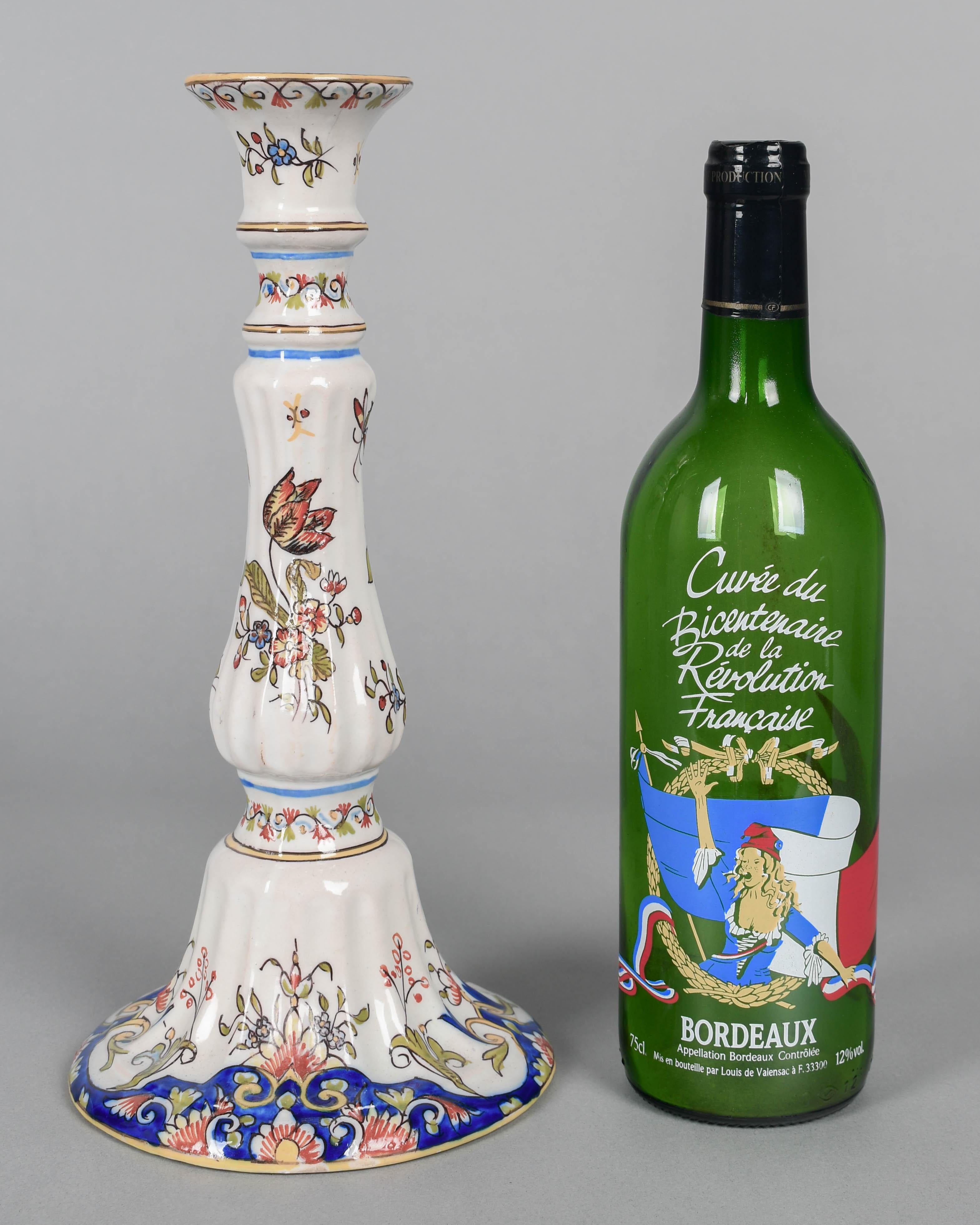 Candelero francés de loza de Desvres Fayenza en venta