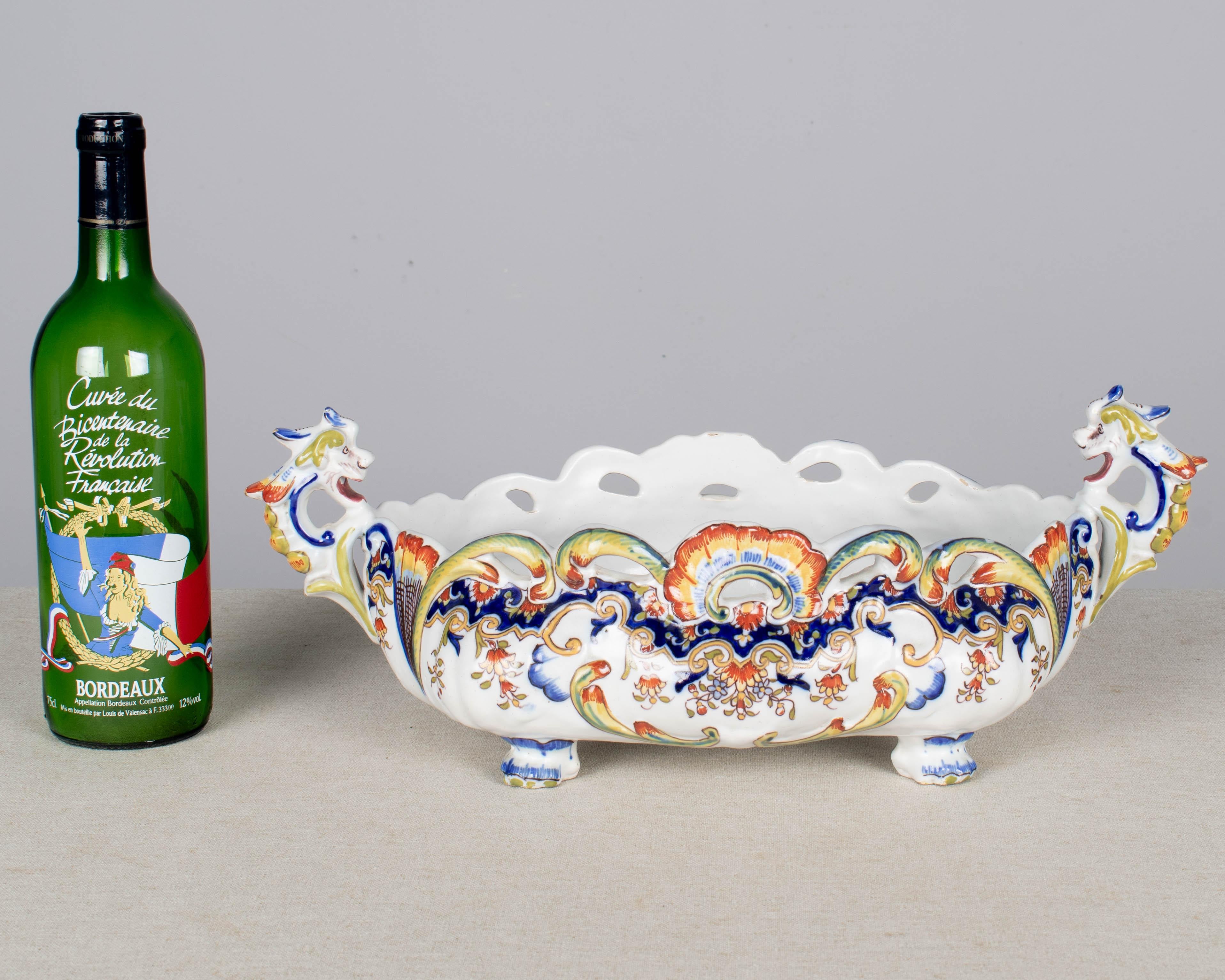Beaux-Arts Jardinière o Cachepot francese in faience Desvres in vendita
