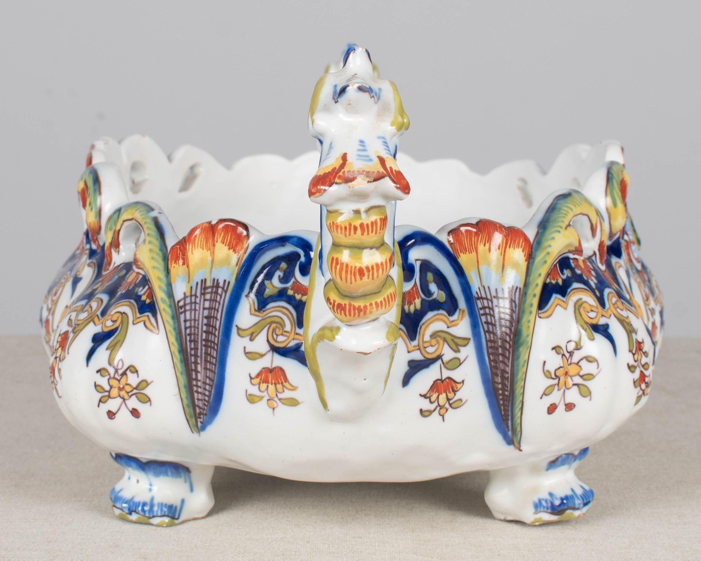 Faenza Jardinière o Cachepot francese in faience Desvres in vendita