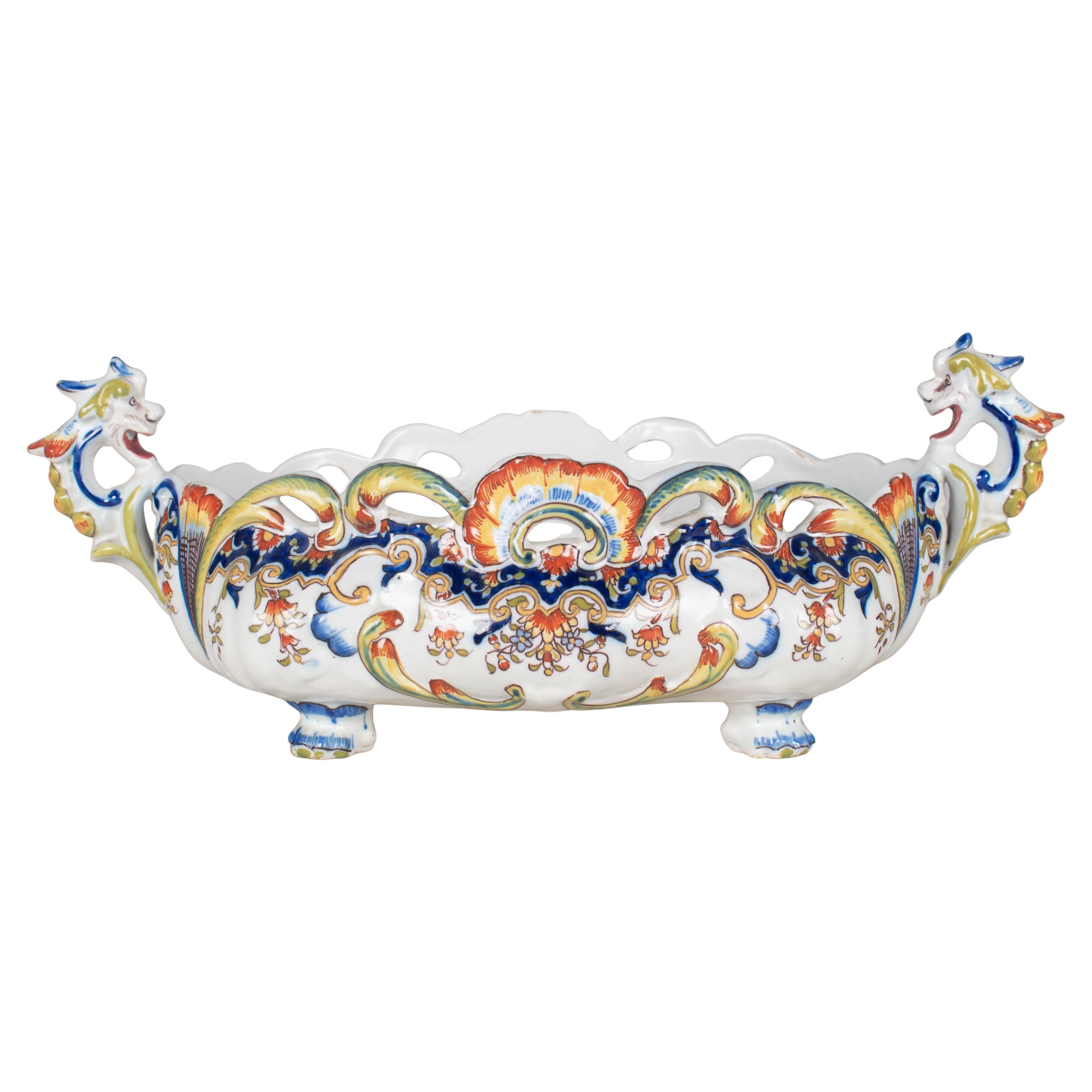 French Desvres Faience Jardinière or Cachepot