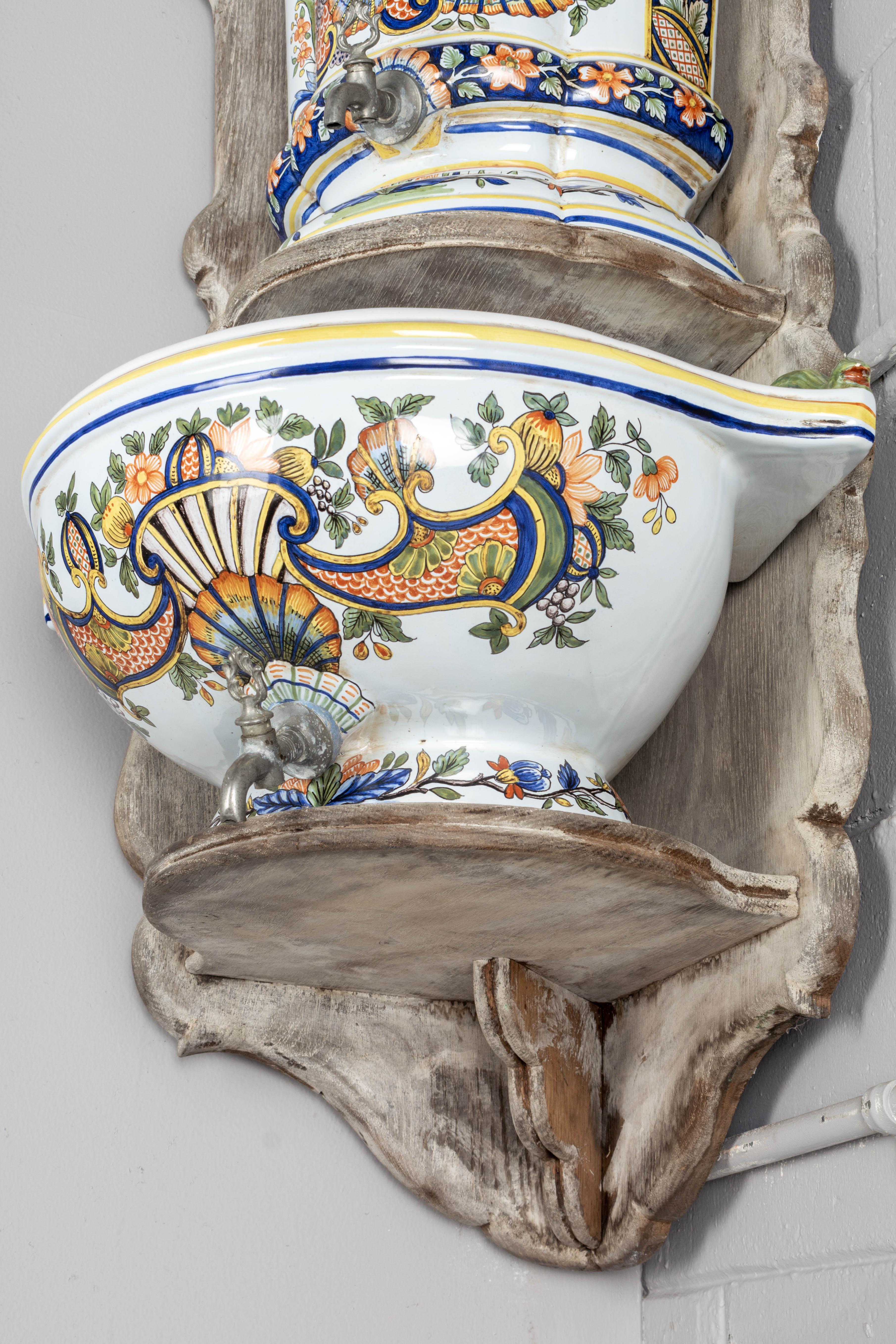 French Desvres Faience Lavabo For Sale 4