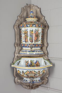 French Desvres Faience Lavabo