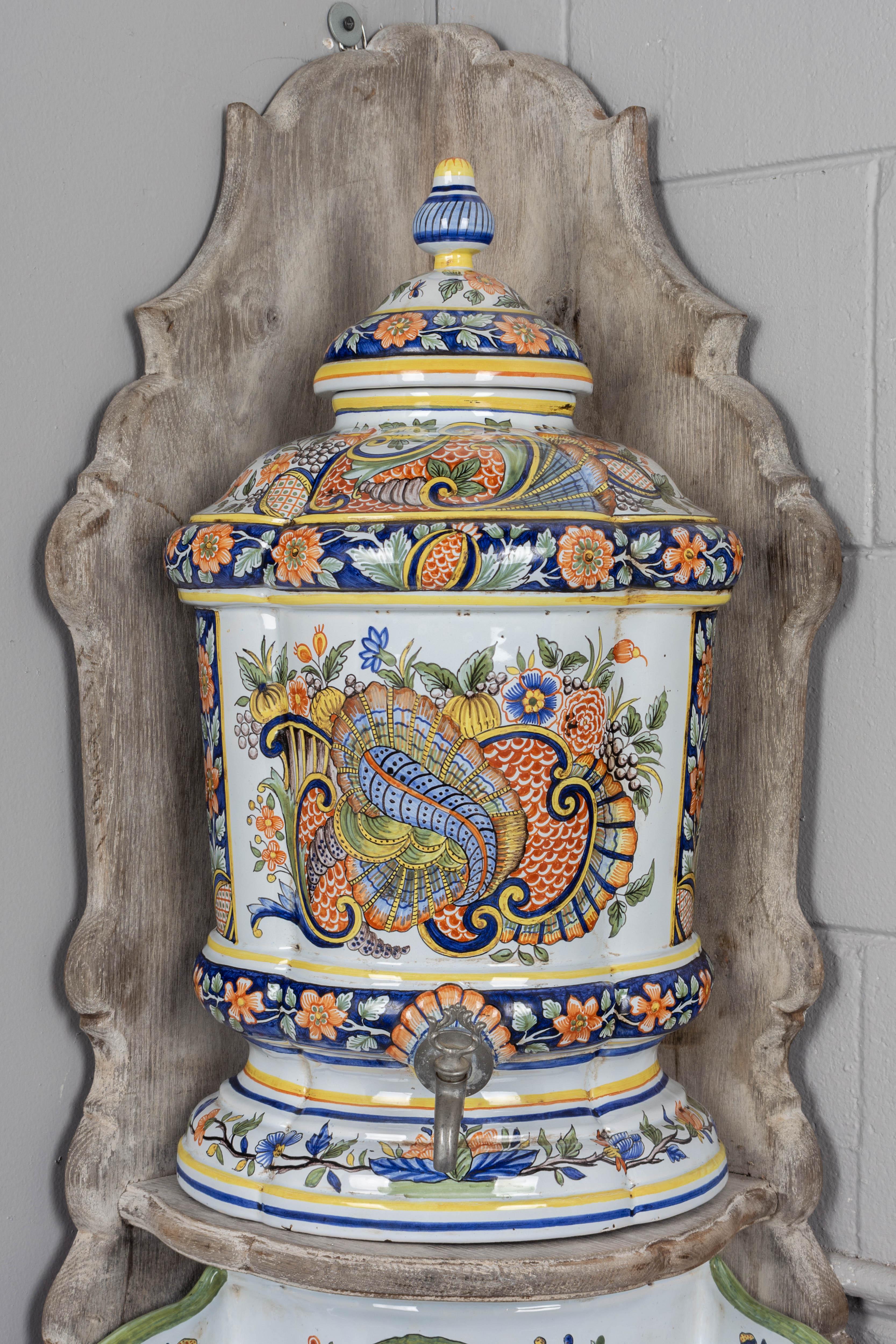 Louis XV French Desvres Faience Lavabo For Sale