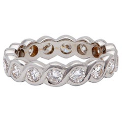 French Diamond 18k White Gold Eternity Band