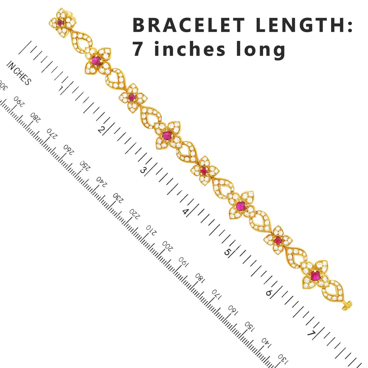 French Diamond and Ruby=-set Gold Bracelet 2