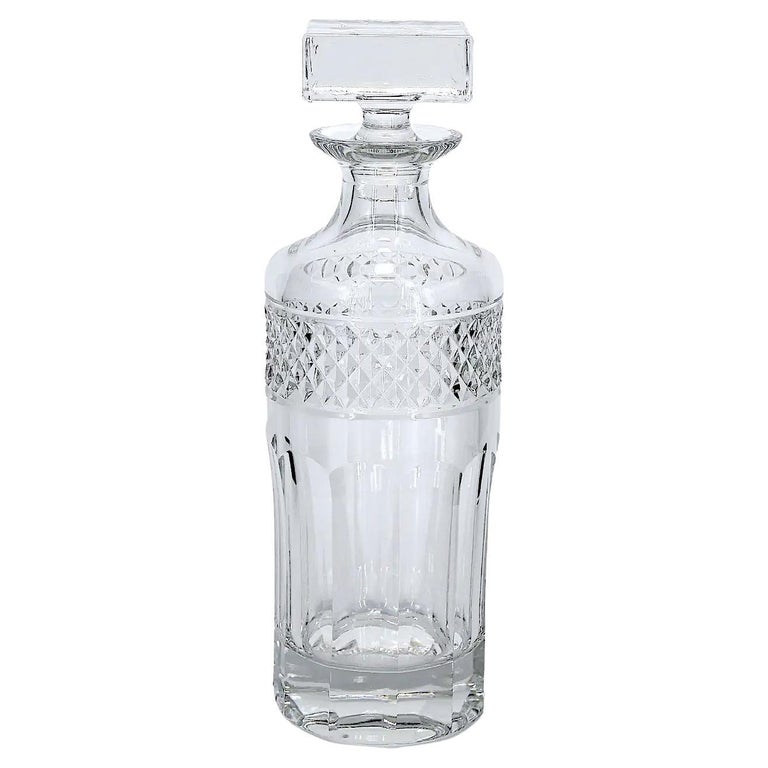 French Diamond Cut Crystal Barware Decanter For Sale at 1stDibs