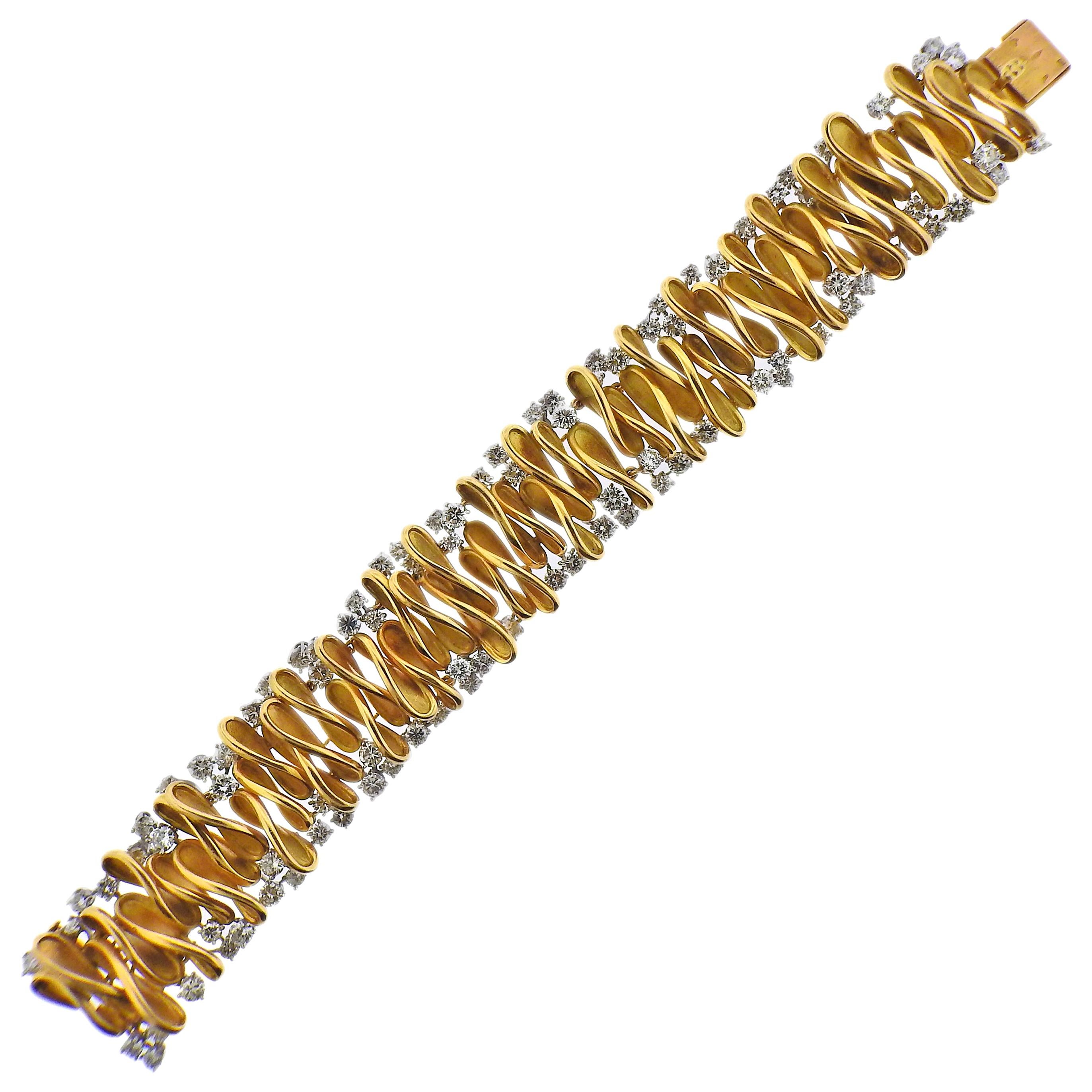 French Diamond Gold Bracelet