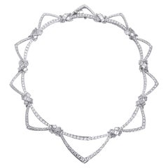 Französische Diamant-Halskette im Drape-Stil aus 18 Karat Weißgold