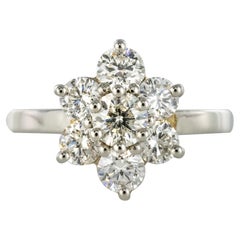 Anillo margarita francesa de platino y diamantes Anillo margarita francesa de platino y diamantes