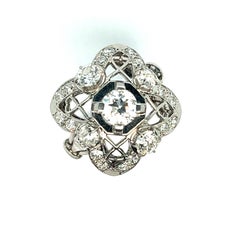 Art Deco French Diamond Ring Platinum