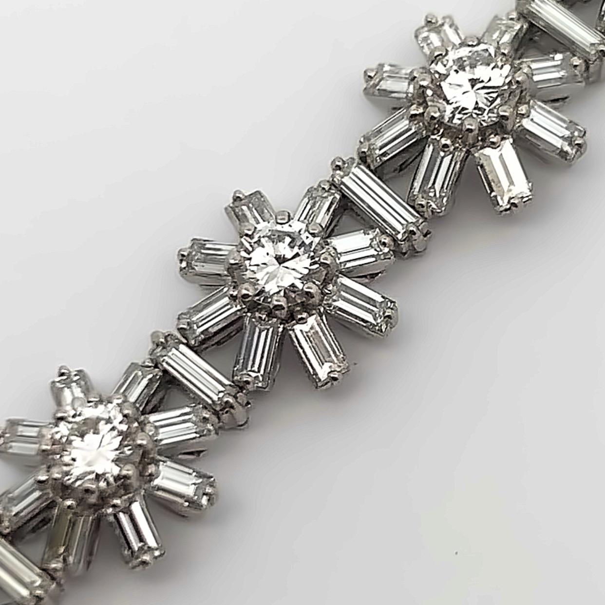 Women's French Diamond Snowflake Bracelet  For Sale