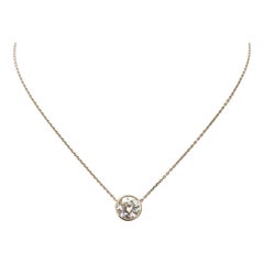 Vintage French Diamond Solitaire Necklace