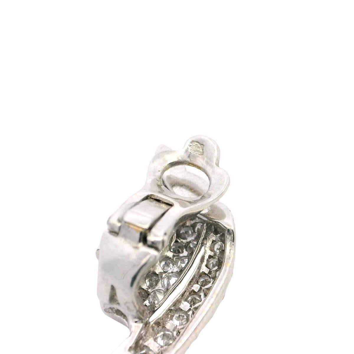 Donna Orecchini con diamanti francesi in oro bianco 18 carati ~2ctw Diamanti in vendita