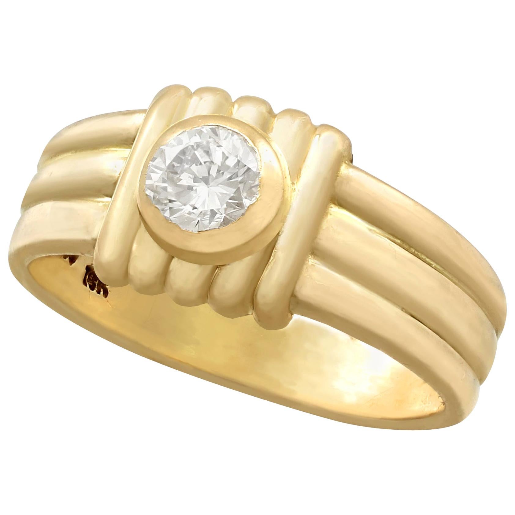 French Diamond Yellow Gold Cocktail Ring For Sale