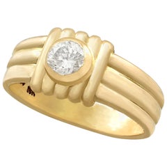 French Diamond Yellow Gold Cocktail Ring