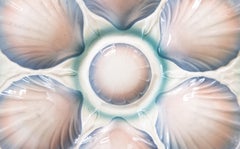 Piatto da ostrica in maiolica francese di Digoin & Sarreguemines, CIRCA 1930