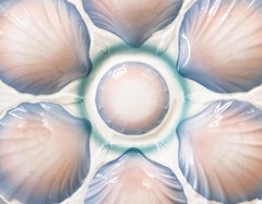 French Digoin & Sarreguemines Majolica Oyster Plate, Circa 1930