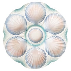 Piatto da ostrica in maiolica francese di Digoin & Sarreguemines, CIRCA 1930
