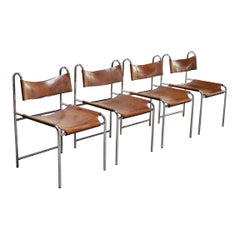 French Dining Chairs Attributed to Pascal Mourgue, Set of 4, 1970's