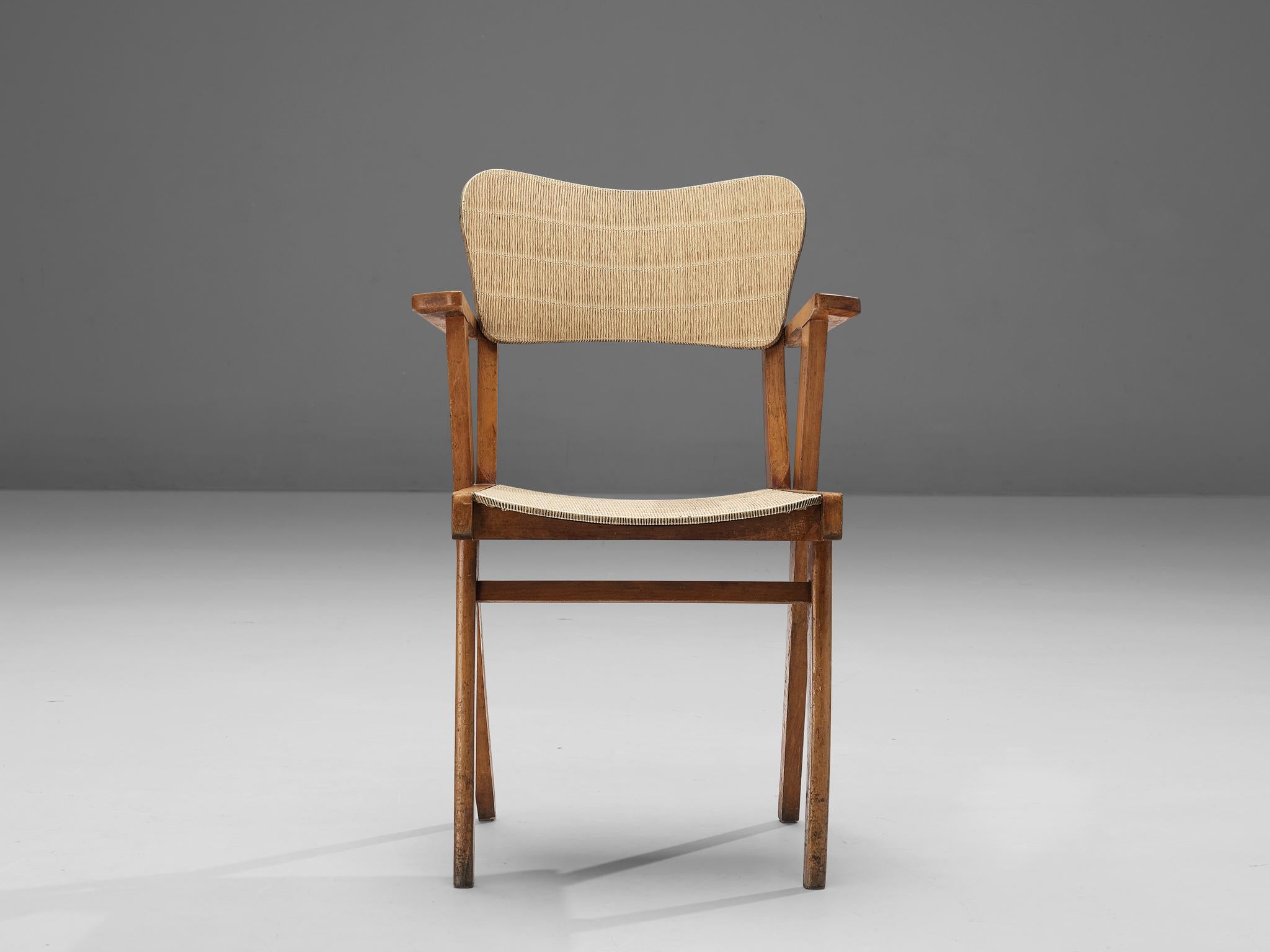 French Dining Chairs in Reed Vinyl and Wood For Sale 1