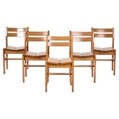 French Dining Chairs in Solid Elm in style of Charlotte Perriand Produced, 1960s