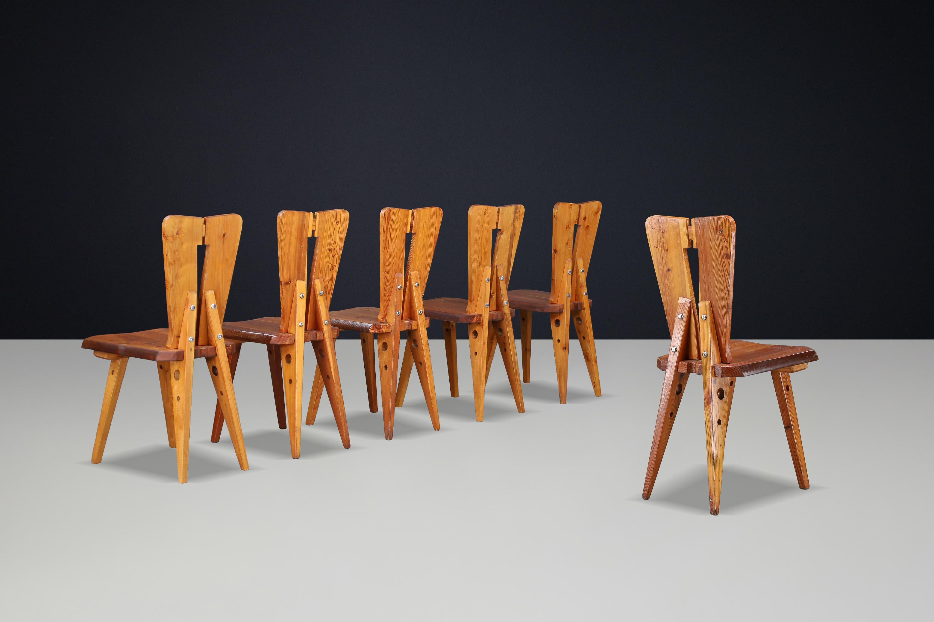 XX secolo Sedie da pranzo francesi nello stile di Christian Durupt e Charlotte Perriand 1950 in vendita