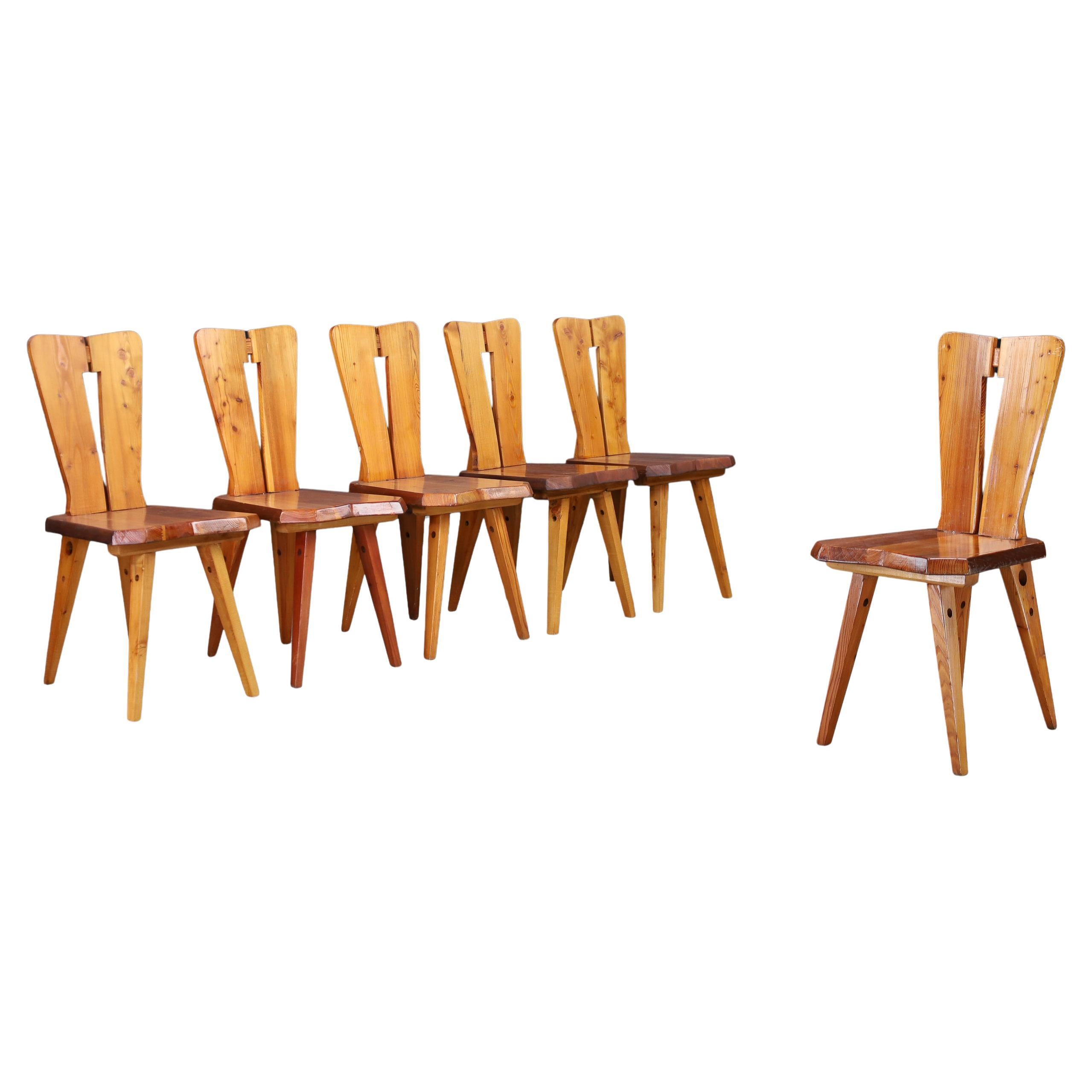 Französische Esszimmerstühle im Stil von Christian Durupt & Charlotte Perriand 1950