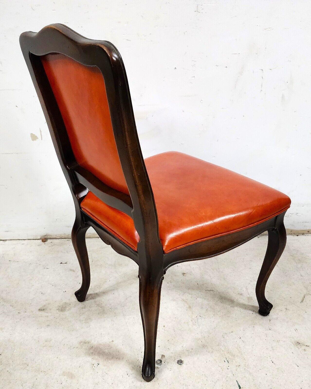 French Dining Chairs Leather Chambly Vintage by HICKORY CHAIR Co For Sale 4