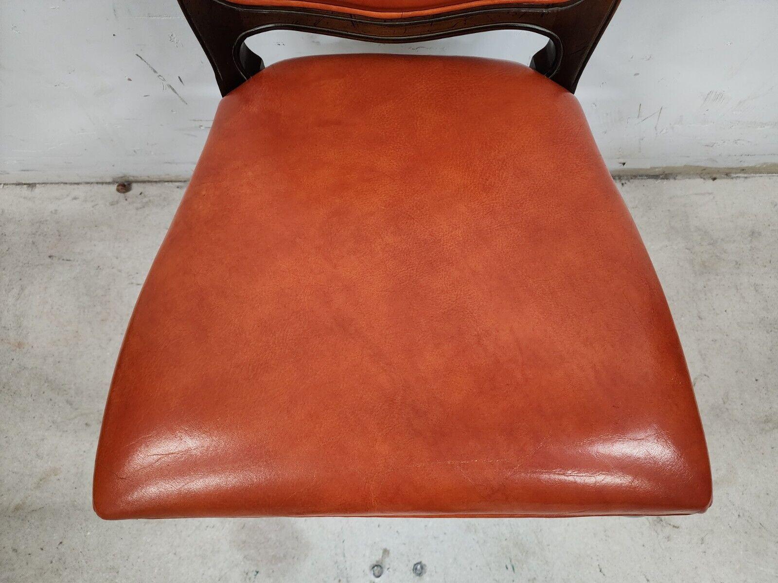 French Dining Chairs Leather Chambly Vintage by HICKORY CHAIR Co For Sale 2