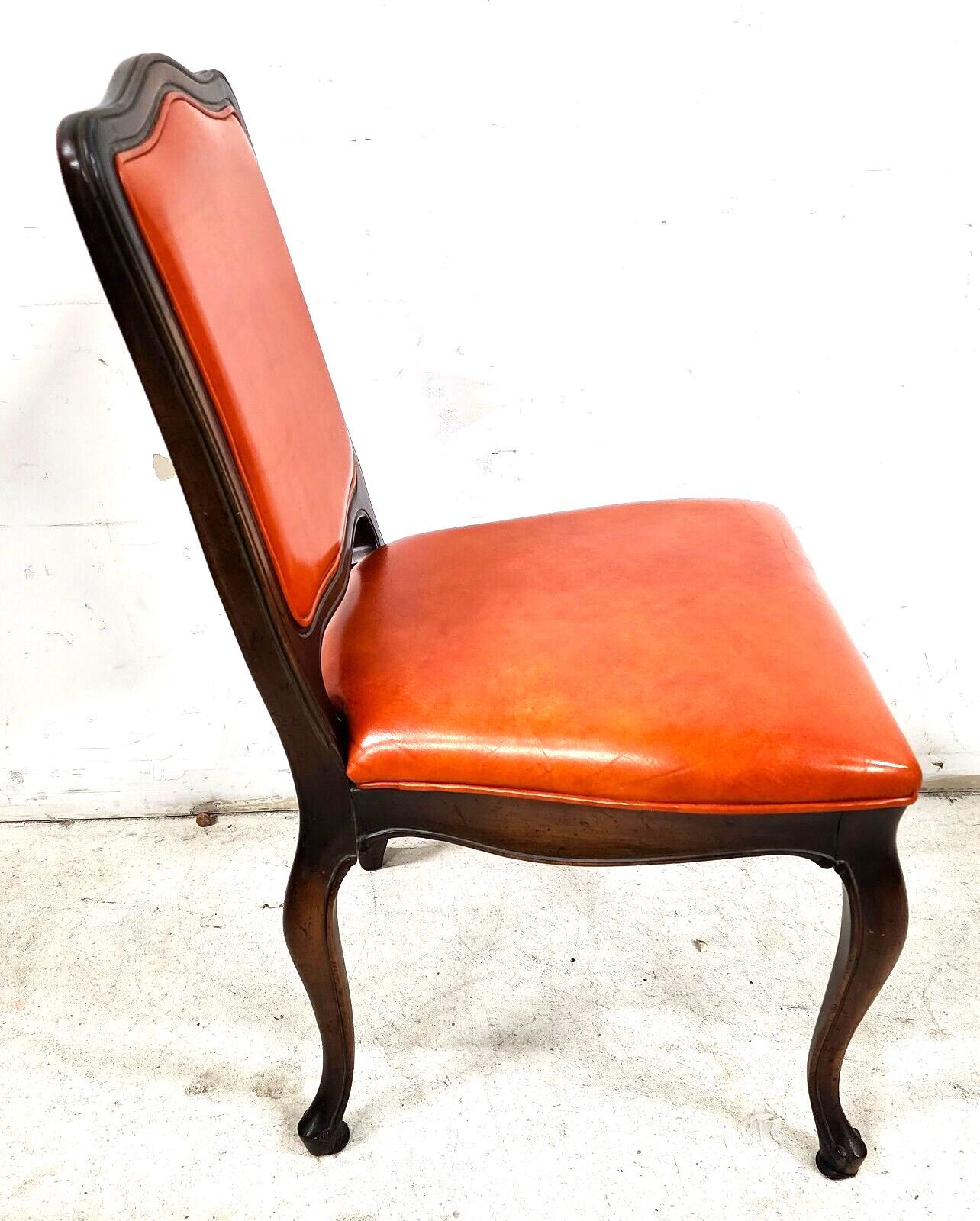 French Dining Chairs Leather Chambly Vintage by HICKORY CHAIR Co For Sale 2