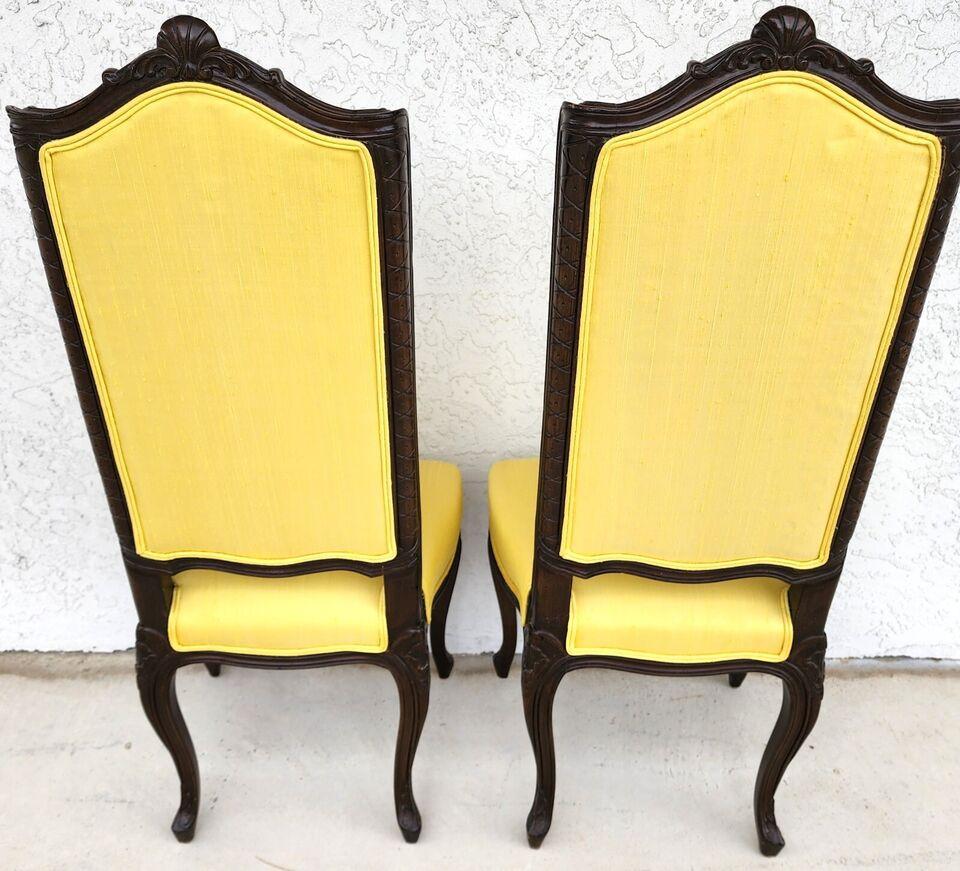 French Dining Chairs Linen Wingback by MARIANO GARCIA of Spain For Sale 10
