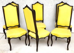 French Dining Chairs Linen Wingback by MARIANO GARCIA of Spain