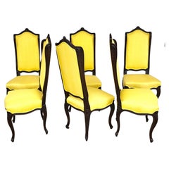 French Dining Chairs Linen Wingback by MARIANO GARCIA of Spain