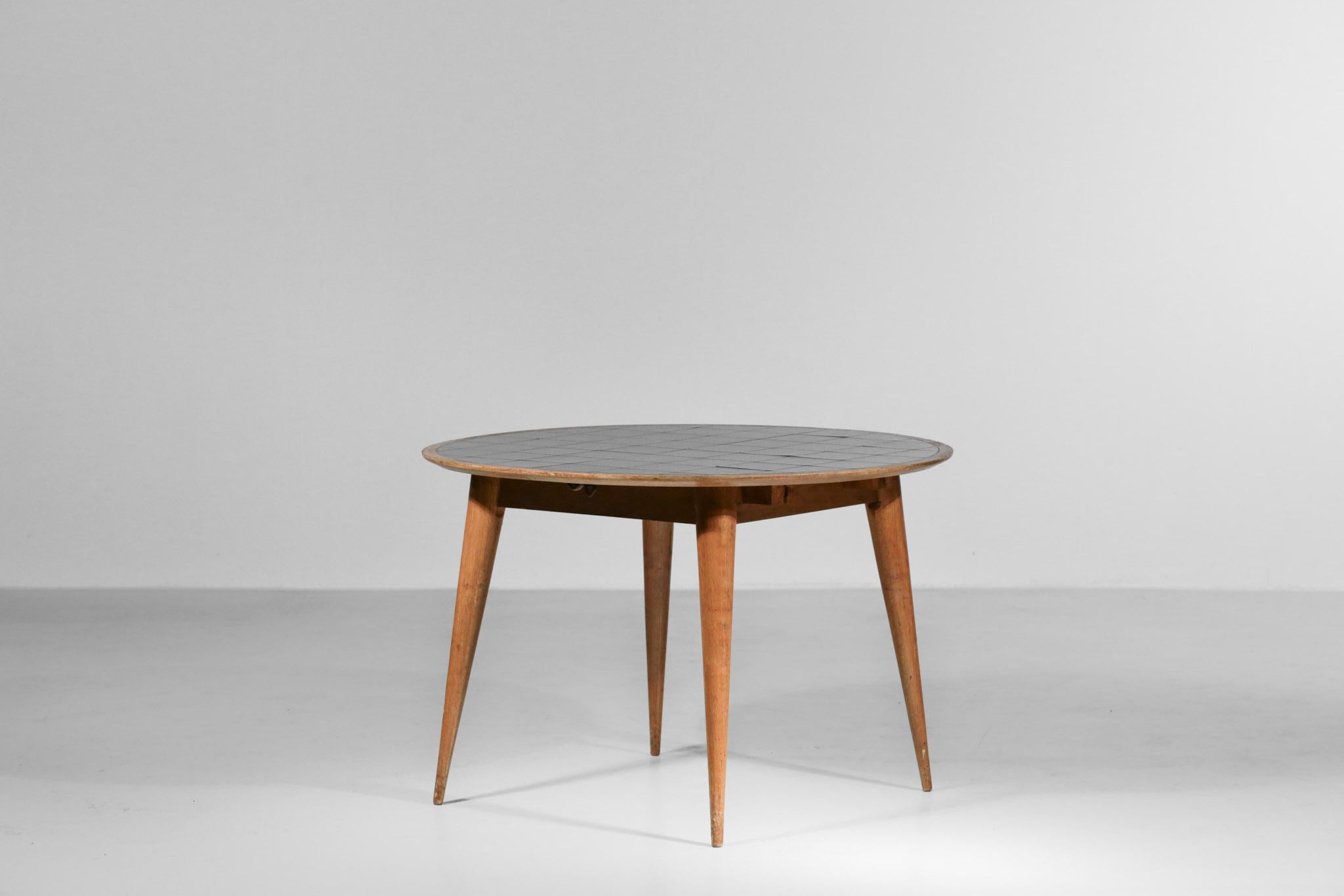 1950s dining table attributed to Francisque Chaleyssin. An extension available.