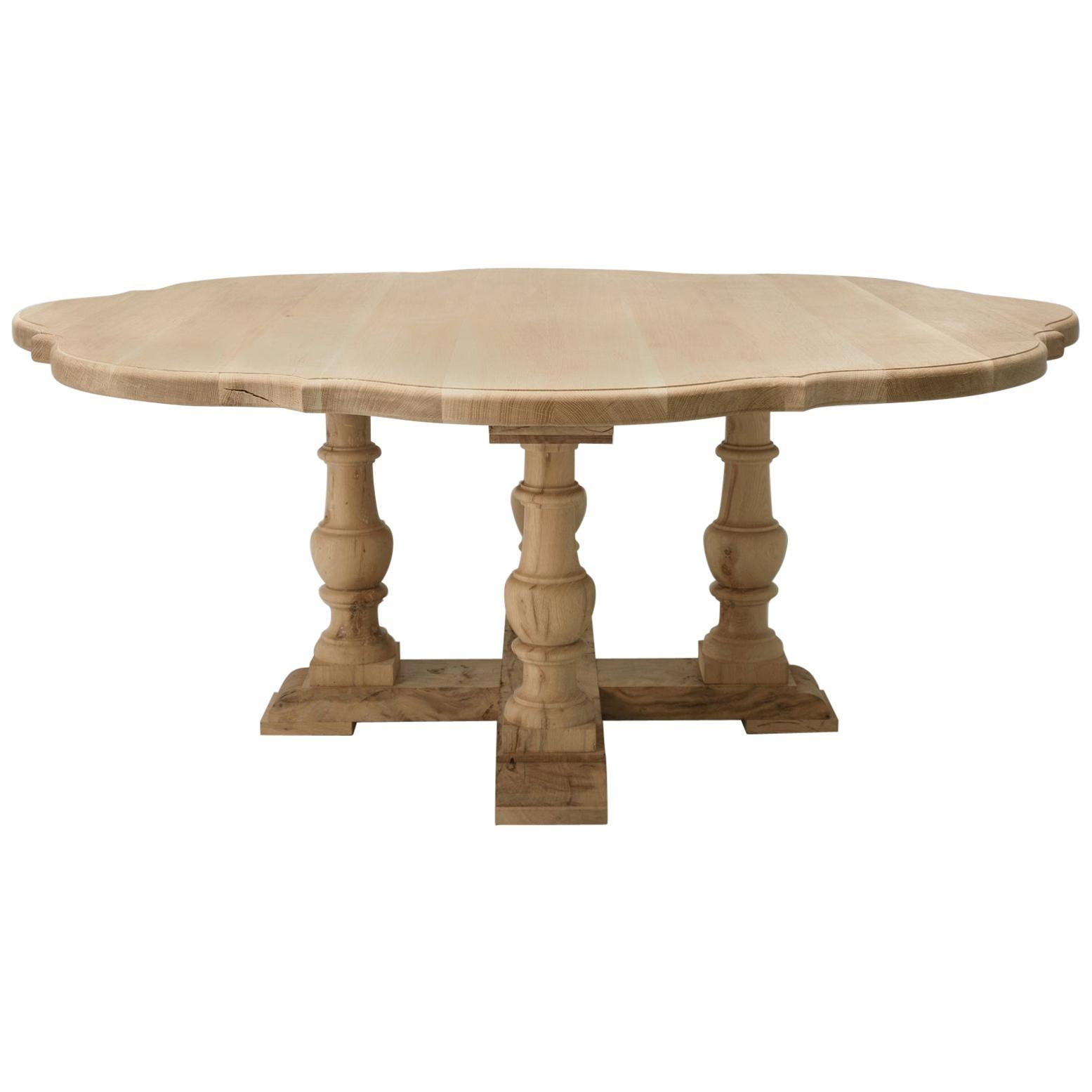 French Dining Table Custom Made Handcrafted Clover Design to Your Specifications