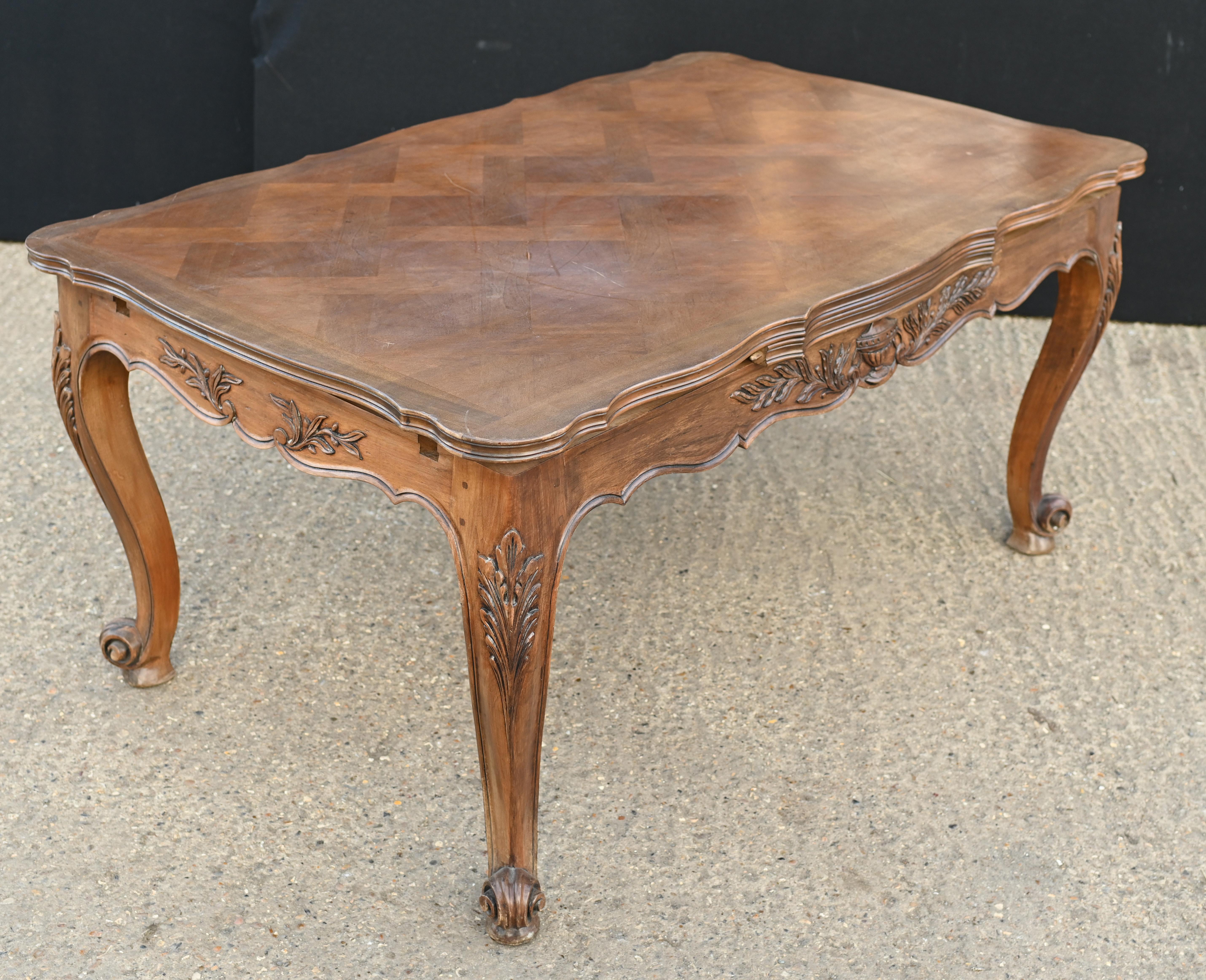 French Dining Table Extending Farmhouse Parquetry For Sale 1