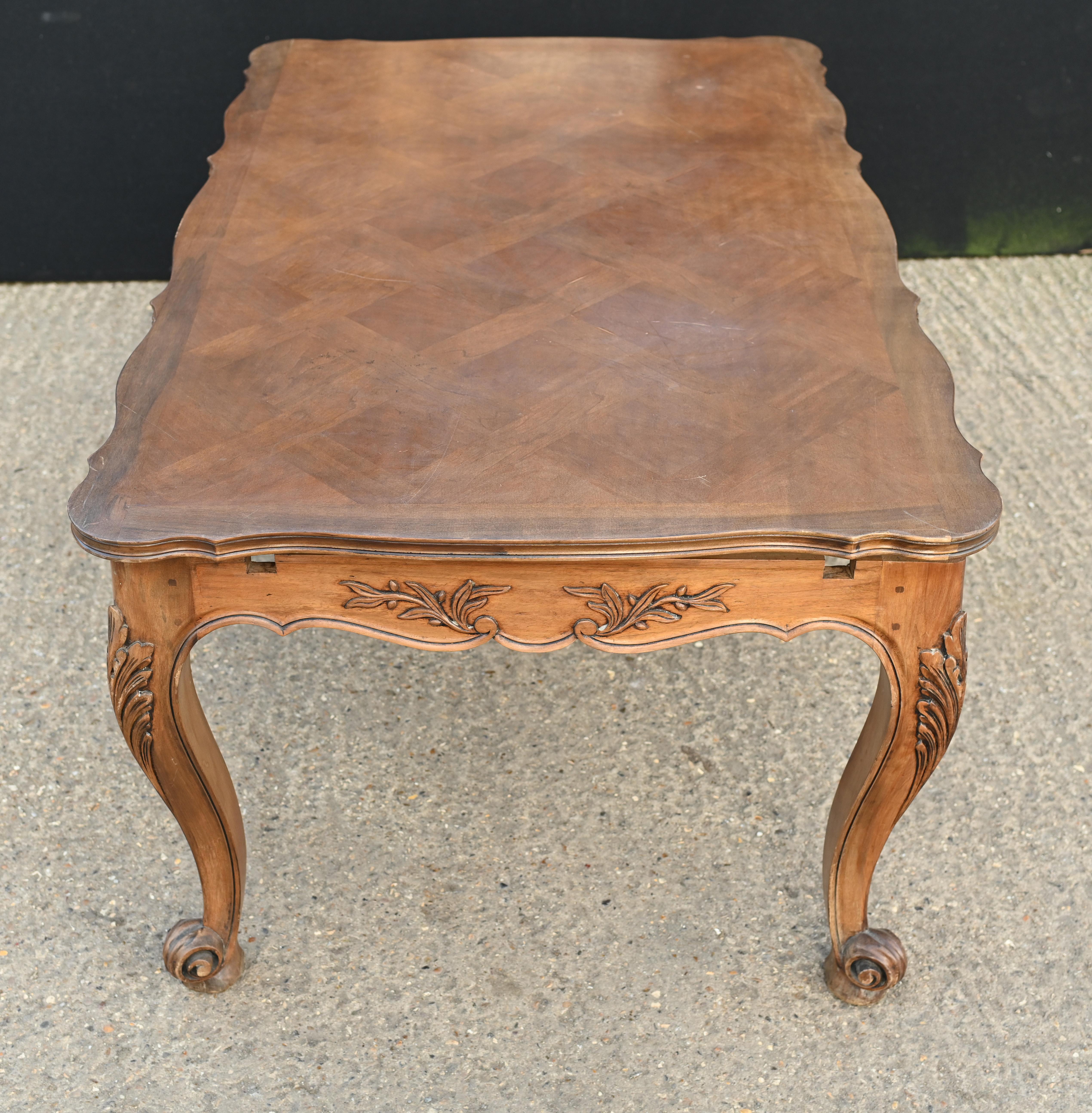 French Dining Table Extending Farmhouse Parquetry For Sale 3