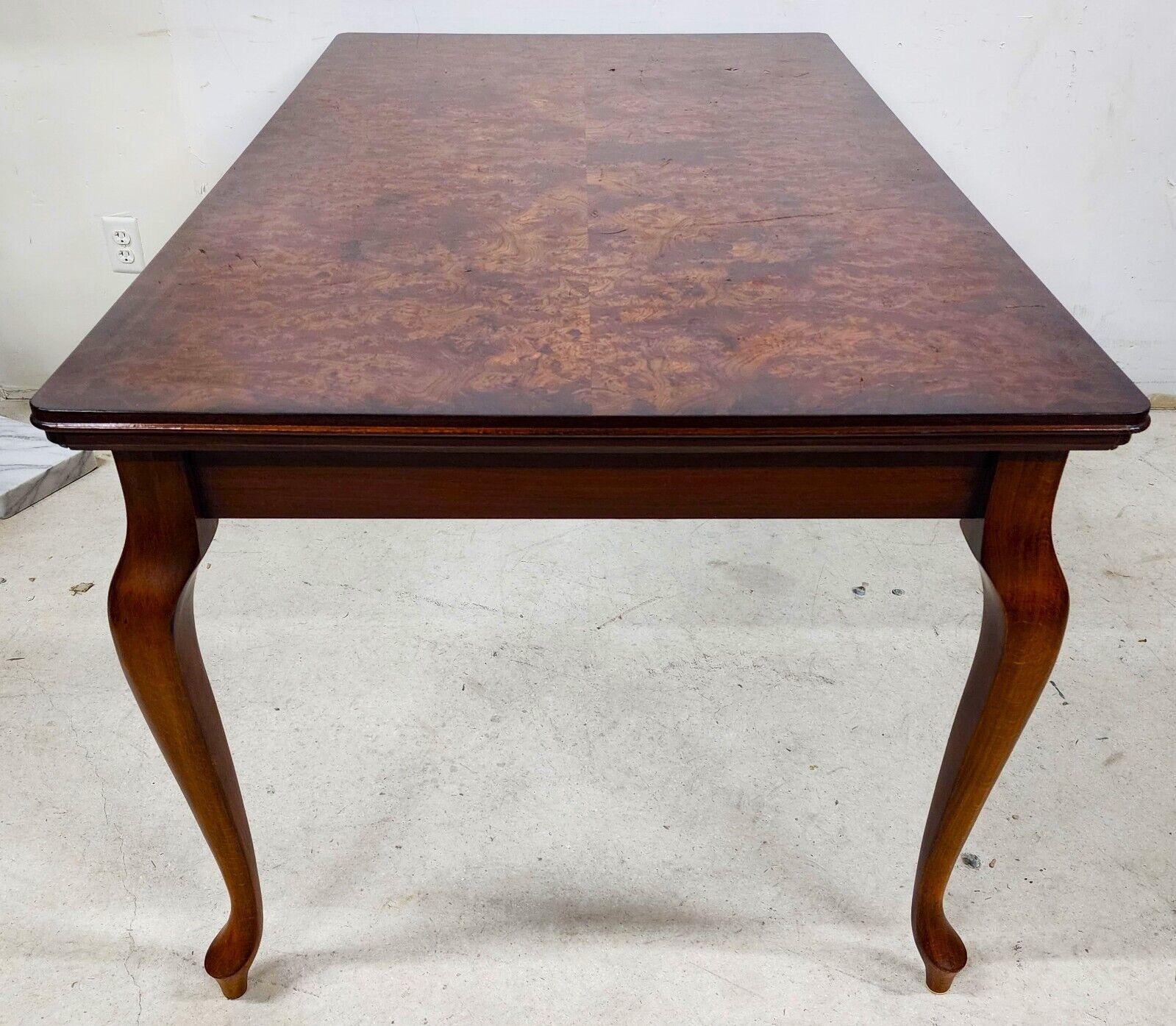 French Dining Table High Gloss Birdseye Maple Extendable For Sale 6