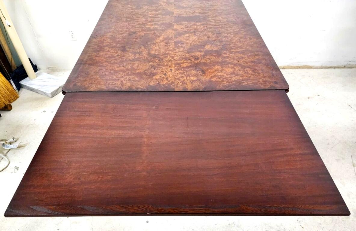 French Dining Table High Gloss Birdseye Maple Extendable For Sale 7
