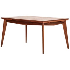 French Dining Table Jean Prouvé Style in Oak, 1960s
