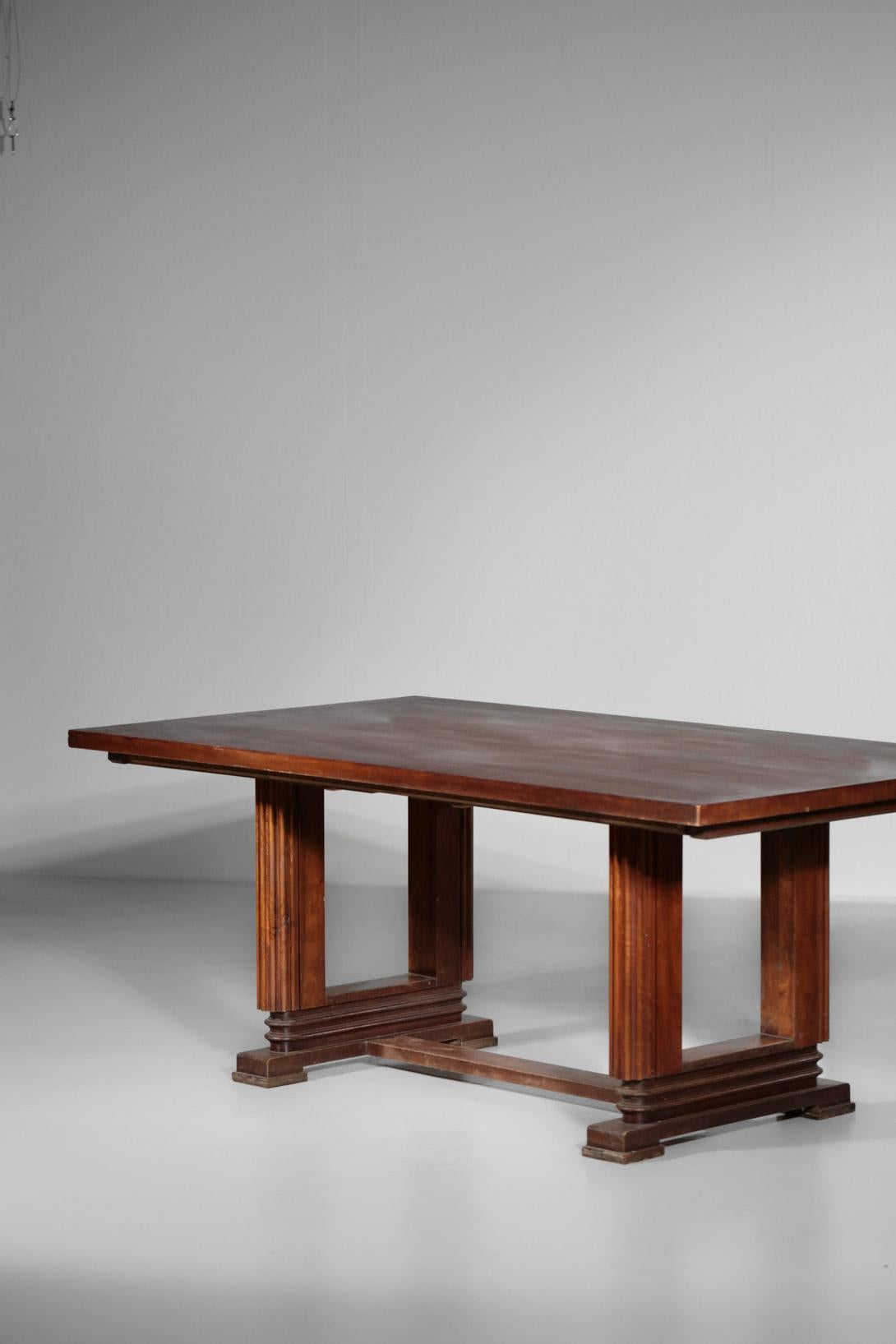 French Dining Table Maxime Old Style Mahogany Art Deco In Excellent Condition For Sale In Lyon, FR
