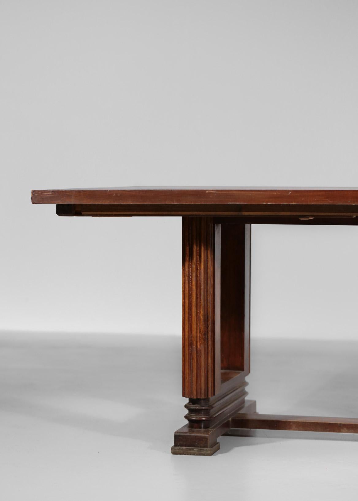 Mid-20th Century French Dining Table Maxime Old Style Mahogany Art Deco For Sale